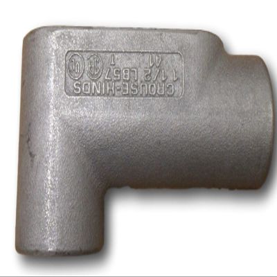 CROUSE HINDS LB57 Conduit Body, 1-1/2IN Threaded Ports, Iron Alloy, LB-Type