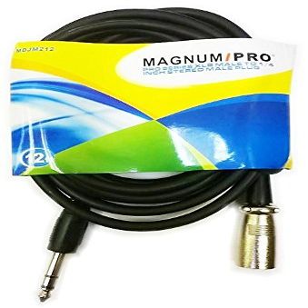 Magnum Pro MDJM212 PRO Series 12ft XLR Male Plug to 1/4 Inch Stereo Male Plug