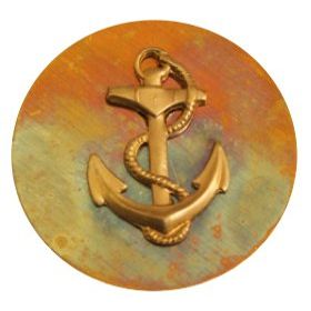 Golden Anchor. Made in The USA Gift Quality Bling personalizes Smartphones, cellphones, Cases etc. Good Luck Charm, Lucky Charm, Amulet and Touchstone Best Gift 2015 Under $20