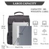 VASCHY Leather Laptop Backpack, Casual Canvas Campus Rucksack with 15.6 inch Laptop Compartment view 2