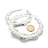 Classic Bamboo 4" Hoop Door Knocker Earrings, Silver-Tone view 2