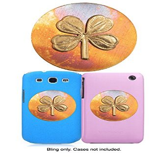 Four Leaf Lucky Clover. Made in The USA Gift Quality Bling Personalizes Smartphones, Cellphones, Cases Etc. Good Luck Charm, Lucky Charm, Amulet and Touchstone Best Gift 2015 Under $15