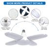 Exulight 60W LED Ceiling Light - 6000LM Daylight, Deformable Bulbs - E26/E27 Shop Lights for Barn, Warehouse, Workshop view 2
