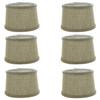 Upgradelights 6 Inch Set of 6 Burlap with Trim Drum Shaped Chandelier Lamp Shade view 1