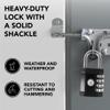 4-Digit Combination Padlock Weatherproof Metal Keyless Lock Black view 2