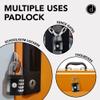 4-Digit Combination Padlock Weatherproof Metal Keyless Lock Black view 4