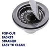 Nantucket Sinks 3.5" Flip Top Crumb Cup Kitchen Sink Drain Kit, Chrome view 4