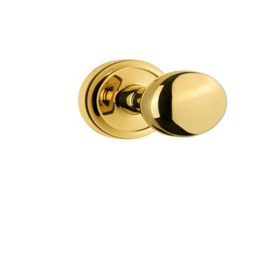Grandeur 820268 Circulaire Rosette Privacy with Fifth Avenue Knob in Polished Brass, Privacy - 2.375