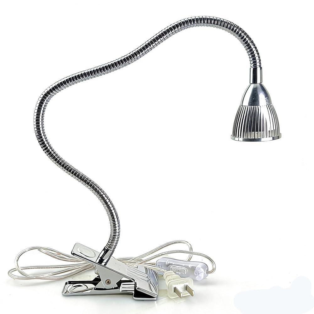 QUANS 5W High Power Clip-on Flexible Gooseneck Warm White LED Desk Light