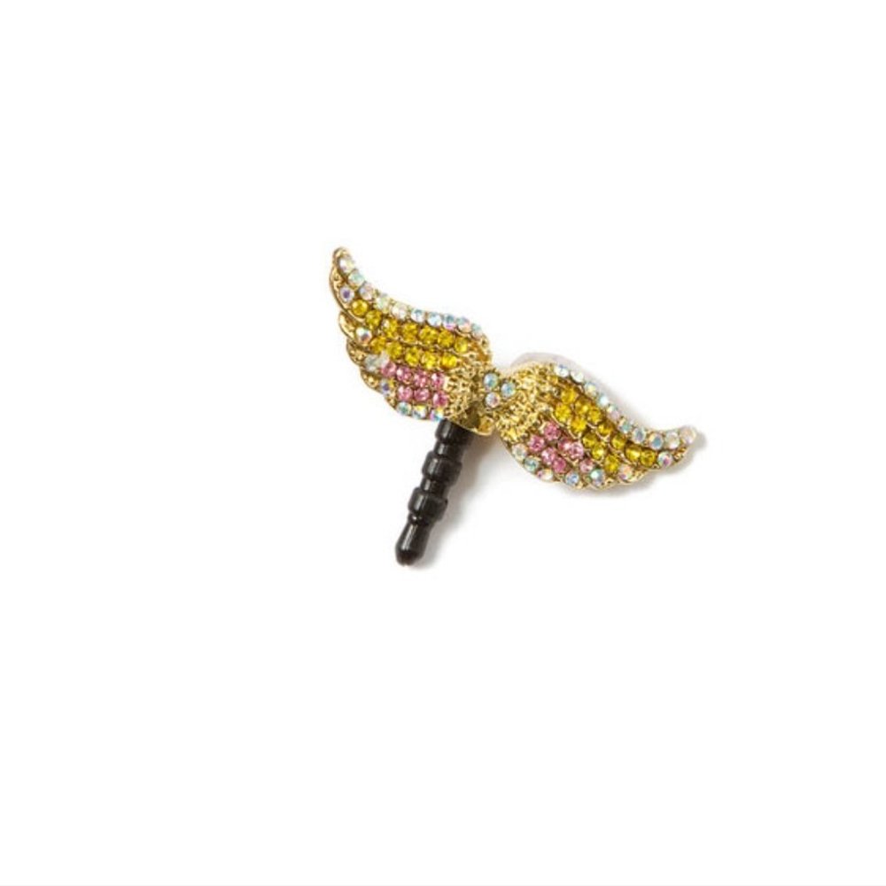 Cell Phone Plug - Bling Angel Wings