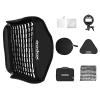 Godox 32"x 32" /80x80cm Foldable Flash Softbox Kit with Grid, S-Type Speedlite Bracket Bowens Mount and Carring Case for Camera Flash Speedlight Studio Portraits,Product Photography,Video Shooting view 1