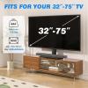 Rfiver Universal Swivel TV Stand Table Top TV Stand for 32-65,70,75 Inch LCD LED TV up to 110 lbs -Height Adjustable Center Pedestal Stand Replacement with Heavy Duty Tempered Glass Base view 2