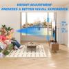 Rfiver Universal Swivel TV Stand Table Top TV Stand for 32-65,70,75 Inch LCD LED TV up to 110 lbs -Height Adjustable Center Pedestal Stand Replacement with Heavy Duty Tempered Glass Base view 4