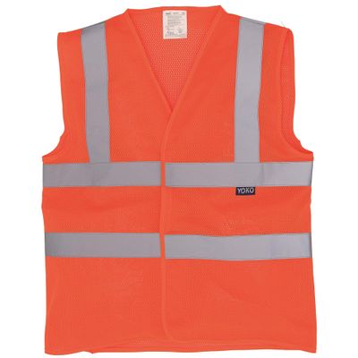 Yoko Hi-Vis Open Mesh Vest/Jacket (M) (Hi Vis Orange)