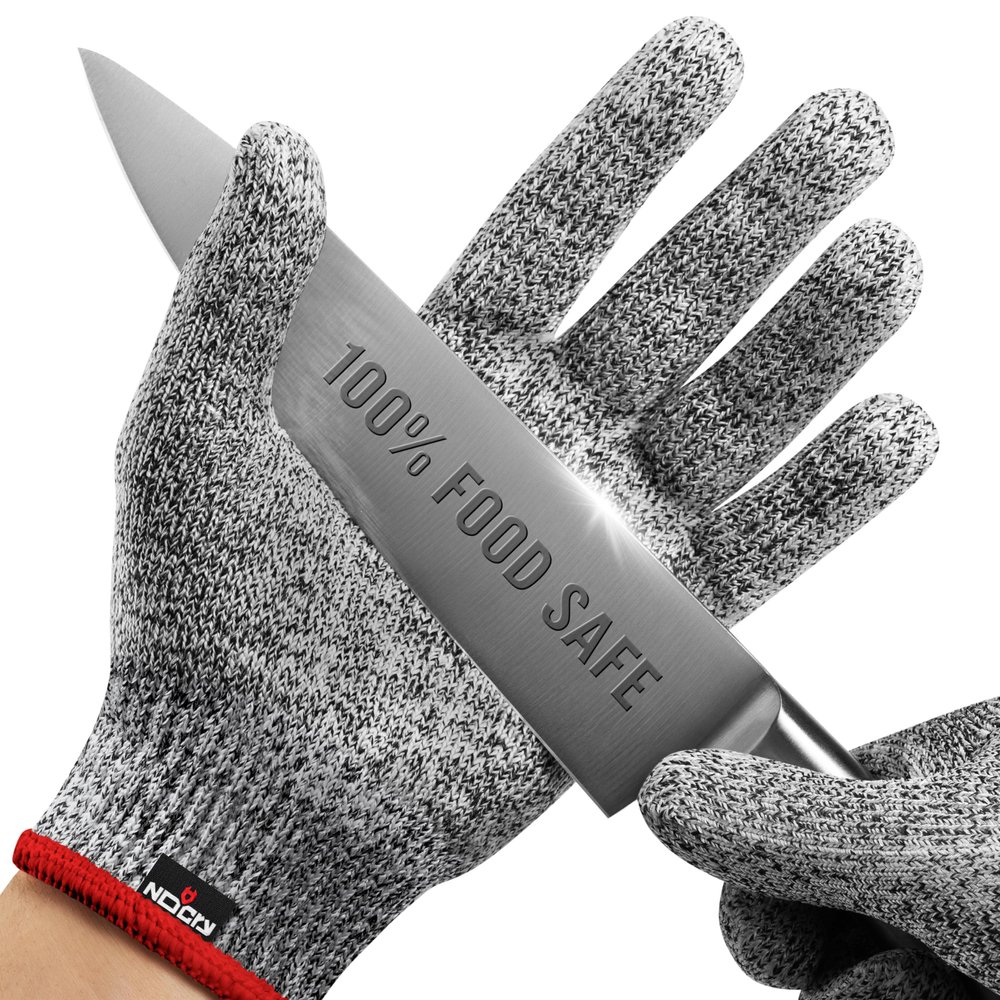 NoCry Premium Cut Resistant Gloves Food Grade  100% Food Safe  Level 5 Meat Cutting Glove for Chefs & Butchers  Perfect Mandoline Glove or Oyster Shucking Gloves with Superior Comfort & Dexterity