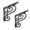 NACH Decorative Shelf Brackets, 2 Pack of 7.5 x 1.5 x 7.5 inch, Black Cast Iron Wall Shelf Brackets - Decorative Bookshelf Brackets - The Scroll Shelf Bracket view 1