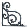 NACH Decorative Shelf Brackets, 2 Pack of 7.5 x 1.5 x 7.5 inch, Black Cast Iron Wall Shelf Brackets - Decorative Bookshelf Brackets - The Scroll Shelf Bracket view 2
