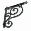 NACH Decorative Shelf Brackets, 2 Pack of 7.5 x 1.5 x 7.5 inch, Black Cast Iron Wall Shelf Brackets - Decorative Bookshelf Brackets - The Scroll Shelf Bracket view 3
