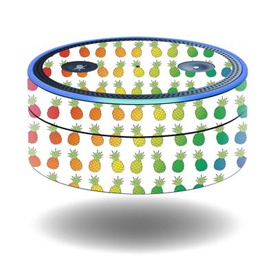 MightySkins Skin Compatible with Amazon Echo Dot - Rainbow Pineapples | Protective, Durable, and Unique Vinyl Decal wrap Cover | Easy to Apply, Remove, and Change Styles | Made in The USA