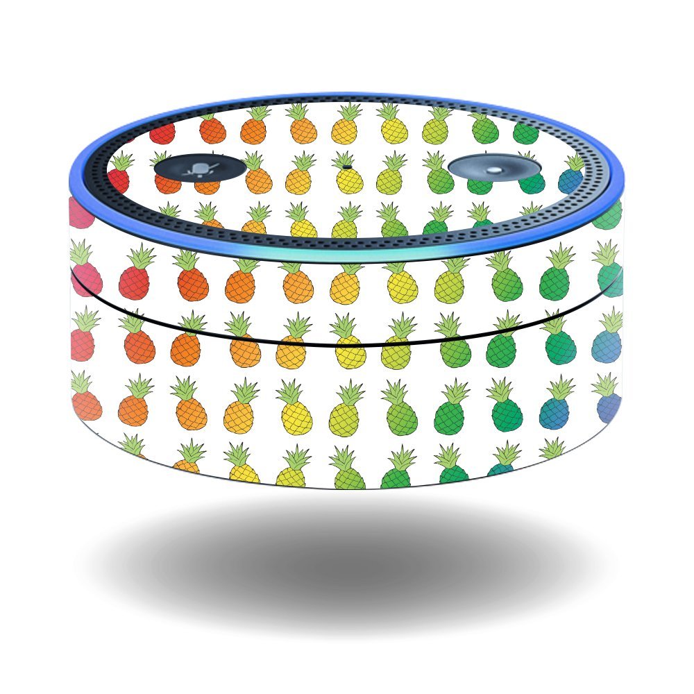 MightySkins Skin Compatible with Amazon Echo Dot - Rainbow Pineapples | Protective, Durable, and Unique Vinyl Decal wrap Cover | Easy to Apply, Remove, and Change Styles | Made in The USA