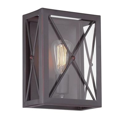 Designers Fountain 87301-SB High Line - One Light Wall Sconce, Satin Bronze Finish with Clear Glass