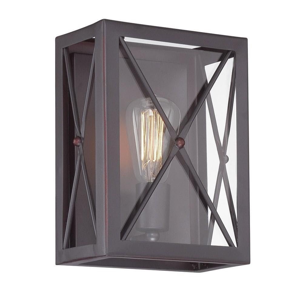 Designers Fountain 87301-SB High Line - One Light Wall Sconce, Satin Bronze Finish with Clear Glass
