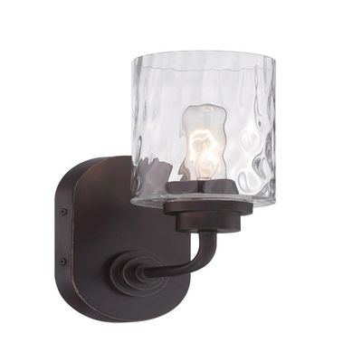Designers Fountain 87101-OEB Gramercy Park - One Light Wall Sconce, Old English Bronze Finish with Blown Hammered Glass