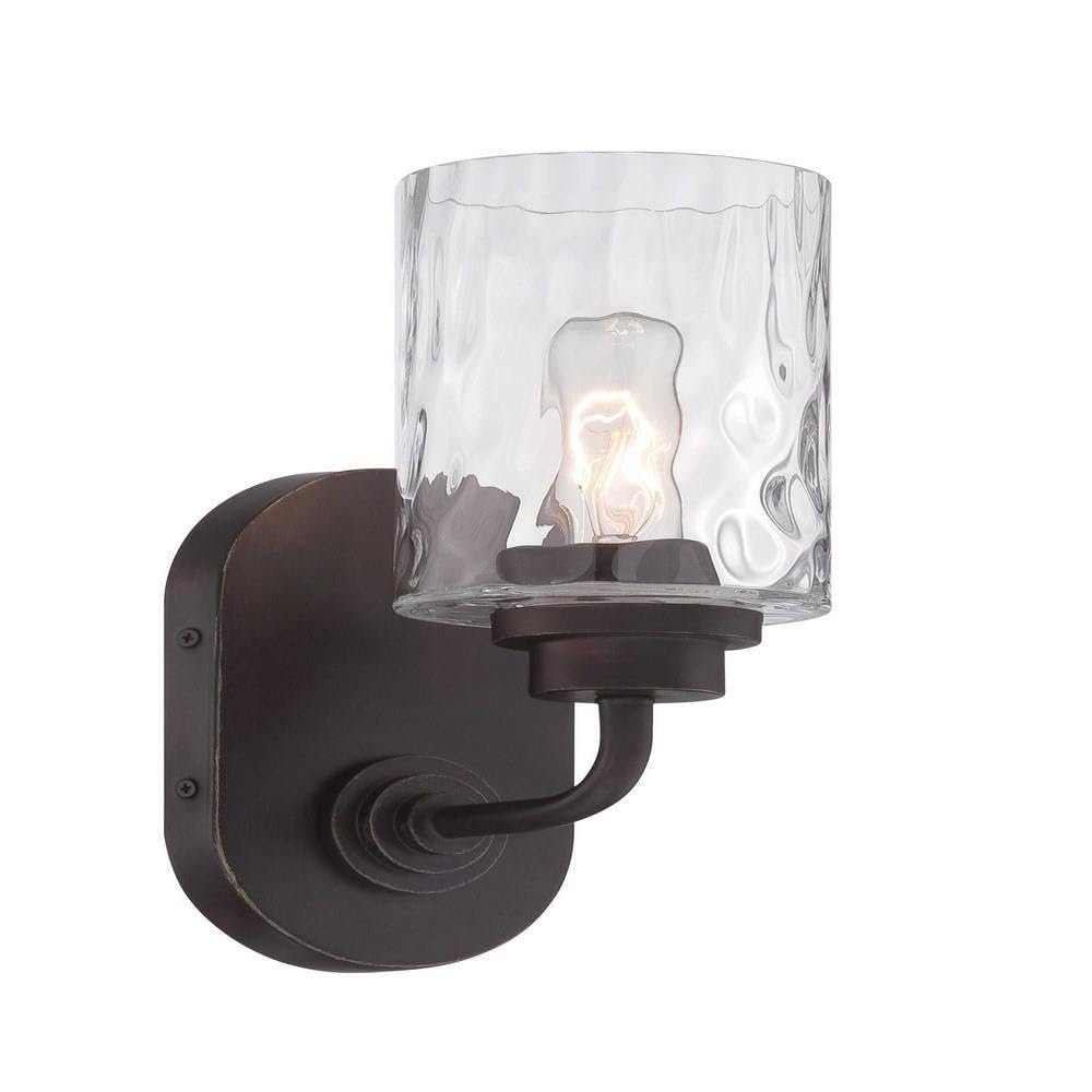 Designers Fountain 87101-OEB Gramercy Park - One Light Wall Sconce, Old English Bronze Finish with Blown Hammered Glass