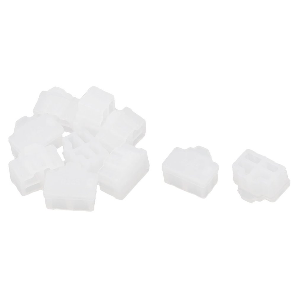 uxcell 10Pcs Silicone Ethernet Hub Port RJ45 Anti-Dust Cover Plugs Protector Stopper Cap 12 x 10 x 7mm, White