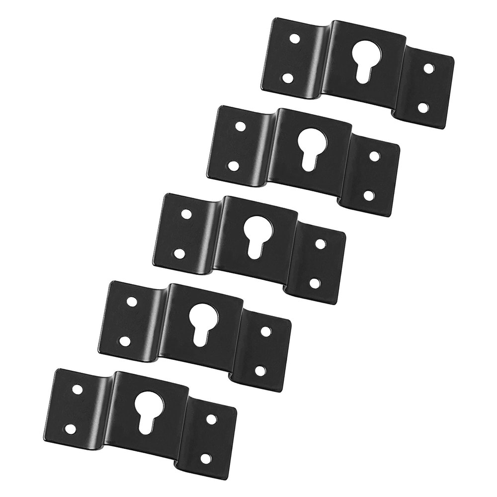uxcell 5 Pcs Wall-Mounted Speaker Hanging Brackets, 7cm Long Speaker Mounting Clothing Rack Iron Hanger Plate Accessories for Surround Sound Box Audio Speaker, Black