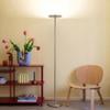 Brightech Sky LED Floor lamp, Torchiere Super Bright Floor Lamp for Living Room Decor & Office - Dimmable, Tall Standing Lamp with Warm Light for Bedroom & Reading - Brushed Nickel view 2
