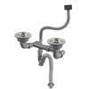 Rear Position Dual Sink U bend with release Nut Drain Kit view 3