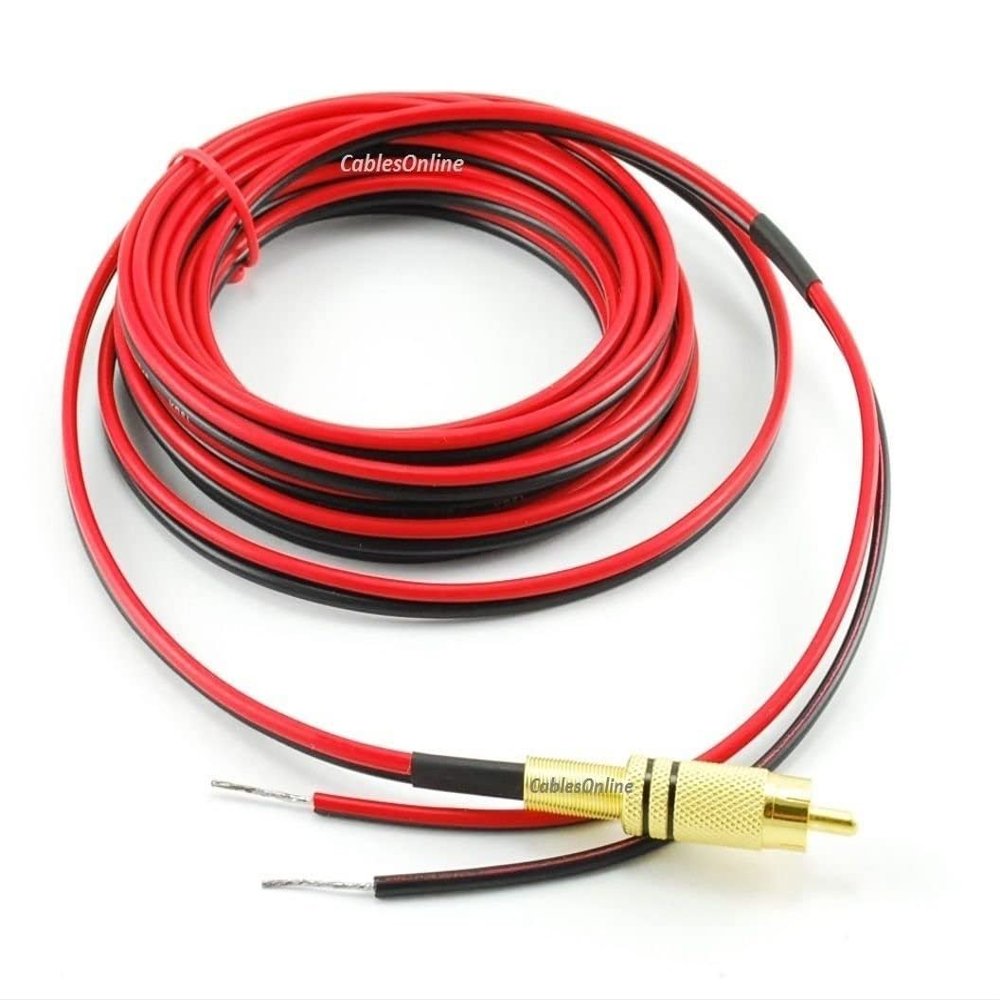 CablesOnline, 15ft 18 AWG Speaker Wire Single Cable with RCA Male Plug, AV-SK115