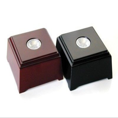 Crystal LED Lighting Wood Base-Mahogany Small