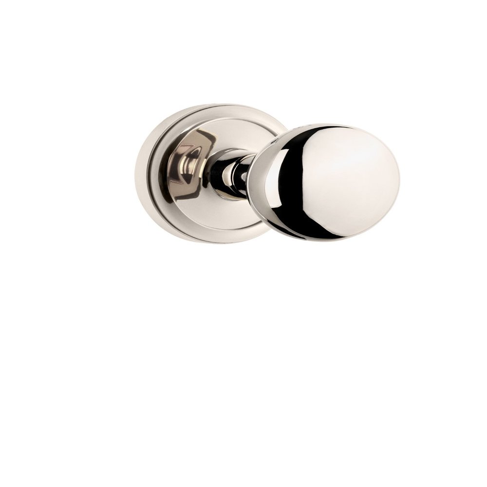 Grandeur 820269 Circulaire Rosette Privacy with Fifth Avenue Knob in Polished Nickel, Privacy - 2.375