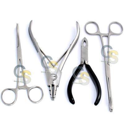 SET OF BODY PIERCING TOOLS - BEAD BALL CAPTURE RING PLIERS OPENER CLOSER FORCEPS by G.S ONLINE STORE