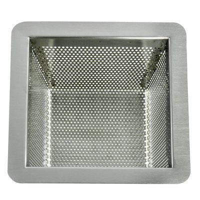 GSW Stainless Steel Floor Sink Drain Basket Strainer 10W x 10L x 5H - Perfect for Restaurant, Bar, Buffet (5" H SS)