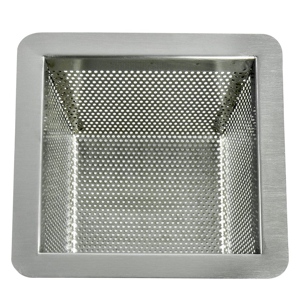 GSW Stainless Steel Floor Sink Drain Basket Strainer 10W x 10L x 5H - Perfect for Restaurant, Bar, Buffet (5" H SS)