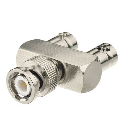Eightwood BNC Splitter Adapter BNC Male to Dual Female Tee Type 3 Way Audio RF Coax Connector