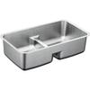 Moen G18252 1800 Series 32" x 18" Steel 18 Gauge Double Bowl Sink Featuring Low-Profile Divide, Stainless view 1
