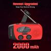 iRonsnow Solar Emergency Hand Crank Weather Radio, Portable Self Powered NOAA AM/FM Radios with SOS Alarm LED Flashlight 2000mAh Smart Phone USB Charger for Camping (Red) view 2