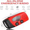 iRonsnow Solar Emergency Hand Crank Weather Radio, Portable Self Powered NOAA AM/FM Radios with SOS Alarm LED Flashlight 2000mAh Smart Phone USB Charger for Camping (Red) view 3
