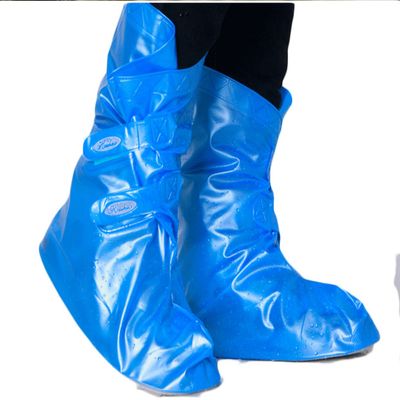 Waterproof Antislip Rain Shoes Outdoor Rain Boot Rain Shoe Covers (L, Blue)