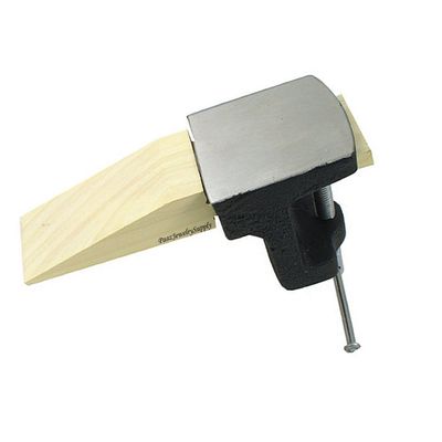 Bench Anvil Pin Clamp Jewelers Steel and Wood Block Jewelry Making Bench Workbench By JTS