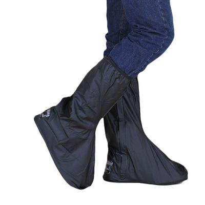 Men Tall Canister Flat Heel Rainproof Shoes Riding Waterproof Shoe Covers (XXXL)