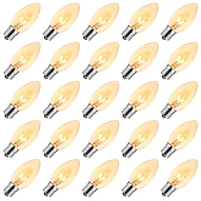 Brightown 50PCS Incandescent C9 Light Bulbs, Christmas C9 Replacement Bulbs