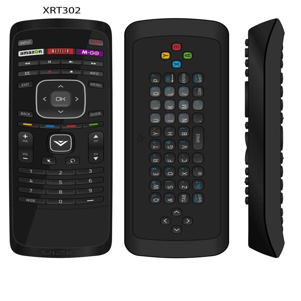 USARMT New XRT302 Remote for Vizio with QWERTY Dual-Side Keyboard Amazon Netflix M-GO Hot Keys for VIZIO Smart TV