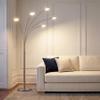 Brightech Orion Arc Floor Lamp for Living Room, Tree Floor Lamp with 5 Adjustable Arms, Multi-Head Standing Lamp with Flexible Rotating LEDs for Bedroom, Dorm - Bright Hanging Lighting - Satin Nickel view 2