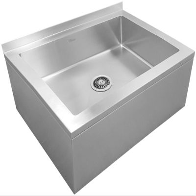 Whitehaus Collection WHMS1620 Noah's Collection Mop Sink, Brushed Stainless Steel