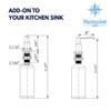 Nantucket Sinks Dish or Hand Soap Dispenser for Kitchen Sink Brushed Nickel, with Pump, 16 oz PVC Reservoir for Liquid, Removable Head Easy Refill, No Mess NSSD-BN view 2